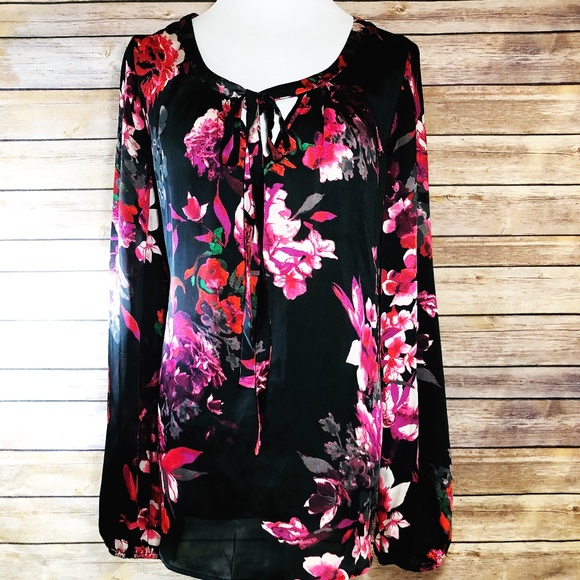 Kirna Zabete Tops - Kirna Zabete for Target Black Floral Blouse